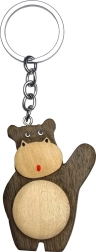 Porte-clés en bois - Grand Hippopotame