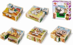 Cubes d’images en bois EICHHORN avec motif de ferme, 9 pcs