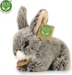 Lapin en peluche gris foncé couché 17 cm écologique (ECO friendly)