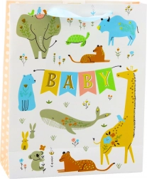 Sac cadeau Baby avec des animaux 32 x 26 x 10 cm
