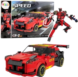 Jeu de construction 2-en-1 voiture GT3 et robot, 335 pièces, rouge