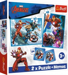 Puzzle 2-en-1 et mémory MARVEL The Avengers