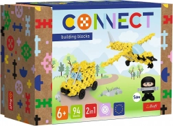 Jeu de construction Trefl Connect 2-en-1 avion et jeep, 94 pièces