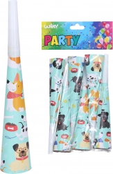 Cornets de fête avec motif de chien 20 cm (6 pcs)