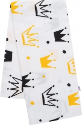 Lange en flanelle à motif couronne blanche NEW BABY