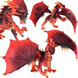 Figurine dragon rouge avec ailes articulées