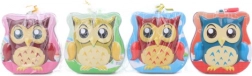 Tirelire hibou en métal avec serrure