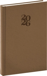 NOTIQUE agenda quotidien Essenza 2026, couleur noisette, 15 x 21 cm