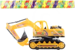 Pelle sur chenilles en plastique avec bulldozer 2-en-1 à friction (moteur à inertie) 27 cm - 1 pièce