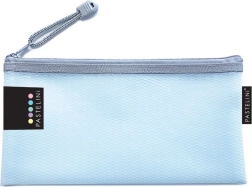 Pochette zippée bleu pastel