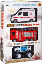 équipe de secours – set de 3 véhicules