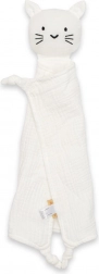 doudou mousseline New Baby chat blanc