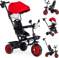 Tricycle pour enfant 3‑en‑1 avec siège pivotant et auvent, rouge, ECOTOYS
