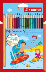 Ensemble de crayons aquarellables STABILO Aquacolor 18 pcs