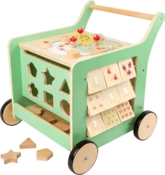 Chariot de marche actif en bois pour enfants 5 en 1 avec frein