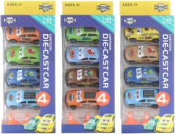 set de voitures métalliques avec cônes 4 pcs