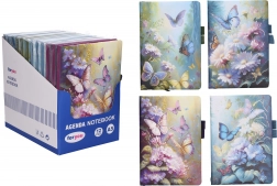 Carnet ligné avec motif papillons 14 × 21 cm, 80 pages