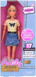 Poupée Lili en jupe en jean 30 cm