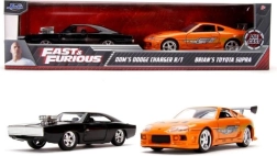 modèles de voitures métalliques Fast & Furious Twin Pack Toyota Supra et Dodge Charger 1:32
