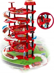 Garage XXL des pompiers - 5 niveaux + tapis de jeu, 82 pièces