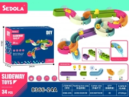 Piste à billes à ventouses pour bain, 34 pièces