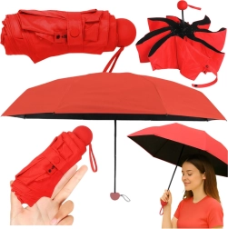 Parapluie de poche pliant avec protection UV UPF 50+ 90 cm – rouge, avec étui