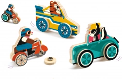 Véhicules en bois à pressions de Djeco