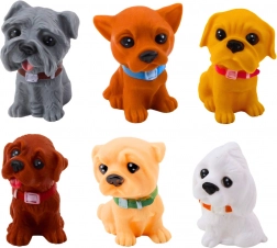 Set de figurines chiots adorables, en caoutchouc, 6 pcs