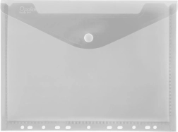 Pochette à bouton-pression A4 avec europerforation Opaline transparente