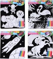 Set créatif en velours 21,5 × 30 cm avec 5 feutres