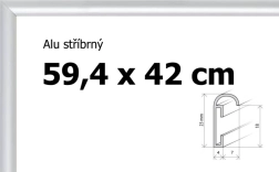 Cadre en aluminium pour puzzles et affiches A2 59,4 × 42 cm – argenté