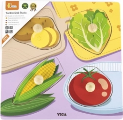 Viga puzzle en bois à boutons légumes