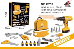 Set jaune de petit bricoleur avec sac à dos