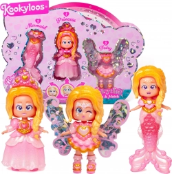 KookyLoos Fairytale Hearts 3-en-1 – fée, sirène et princesse