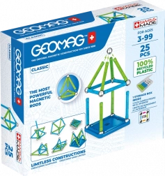 Jeu de construction magnétique GEOMAG classic recycled – 25 pièces