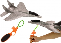 Avion de chasse en polystyrène avec lanceur gris