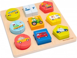 Puzzle en bois encastrable - Moyens de transport