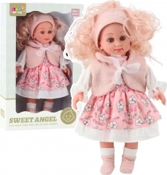 Poupée Sweet Angel en robe fleurie rose 36 cm