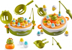 Jeu magnétique en bois pêche aux dinosaures – vert