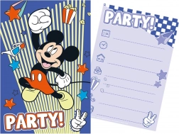 Set d’invitations de fête avec enveloppes MICKEY MOUSE (5+5)