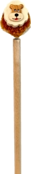 Crayon en bois avec tête de lion – crayon décoratif fait main