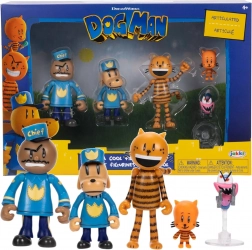 Set de figurines DOG MAN – 5 personnages de collection 3–8 cm