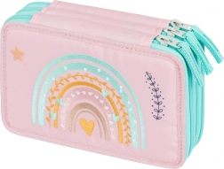 Trousse scolaire BAAGL Arc-en-ciel rose à trois étages