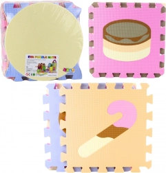 Tapis puzzle en mousse EVA souple, pastel, animaux, 16 pièces
