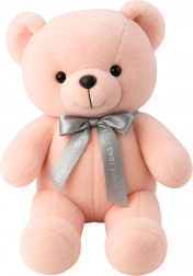 Ourson en peluche rose avec nœud