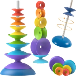 tour spirale colorée WOOPIE – jouet éducatif à empiler pour enfants 10 mois+