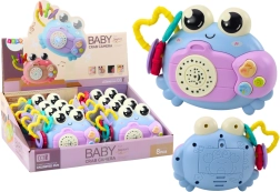 Appareil photo hochet crabe projecteur sons piles bleu