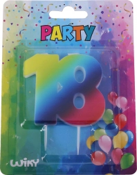 Bougie d'anniversaire n° 18 arc-en-ciel