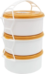 Lunch box 3×1 l en plastique – assortiment de couleurs
