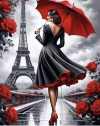 Peinture diamant Femme à Paris 30 × 40 cm